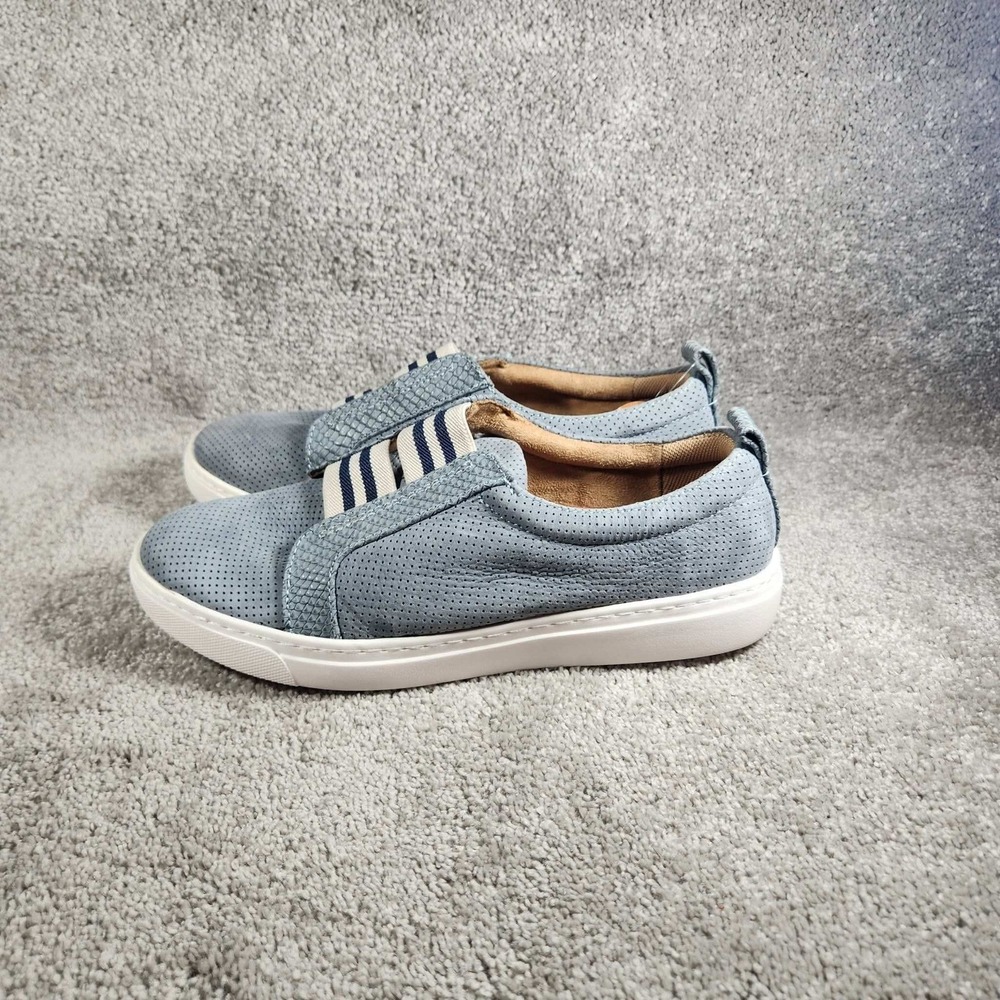 Comfortiva Align Slip On Sneaker Blue Perforated Leather Womens 9.5 M